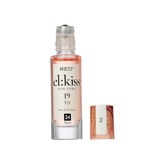 EL:KISS Roll On Perfume, Joy Inspired Joy, Eau de Parfum 12mL (.40 Fl Oz), Hydrating & Long-Lasting, Alcohol-Free & Mineral Oil-Free, Infused With Jojoba, Argan & Coconut Oil