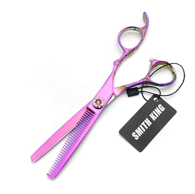 Professional Hair Cutting Scissors Set with Razor Comb Case,Hair cutting shears Hair Thinning shears with rose handle (6.0 inches)