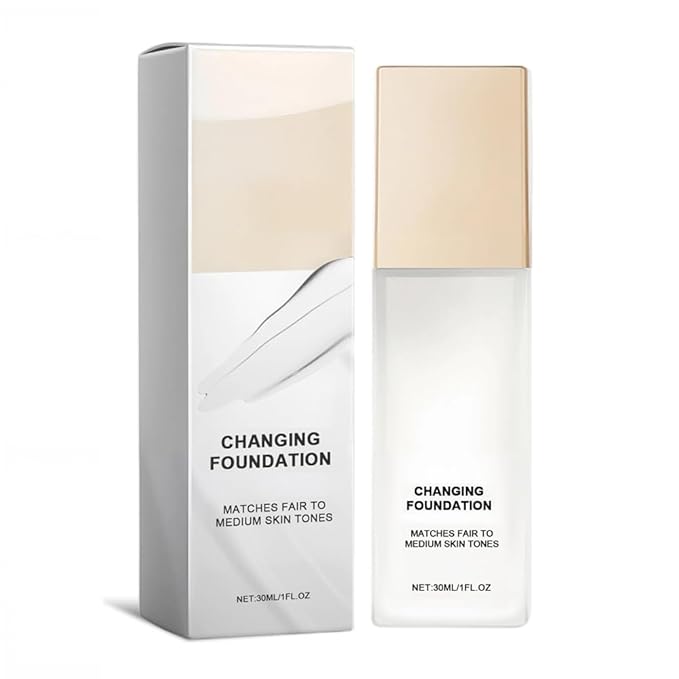 Color Changing Foundation for Mature Skin, Hydrating and Lightweight Liquid Foundations, Tone Suitable for All Skin Types (1 pcs)