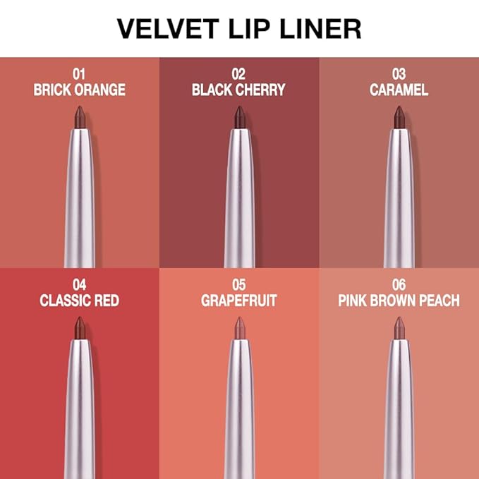 Retractable Lipliner Pencil Waterproof Makeup for Lip Liner and Eye Liner, Smooth and Creamy, Long Lasting Matte Finish, Vegan Beauty, Matte Velvet Pigmented Lip Liner, (01#Cream Orange, 1)