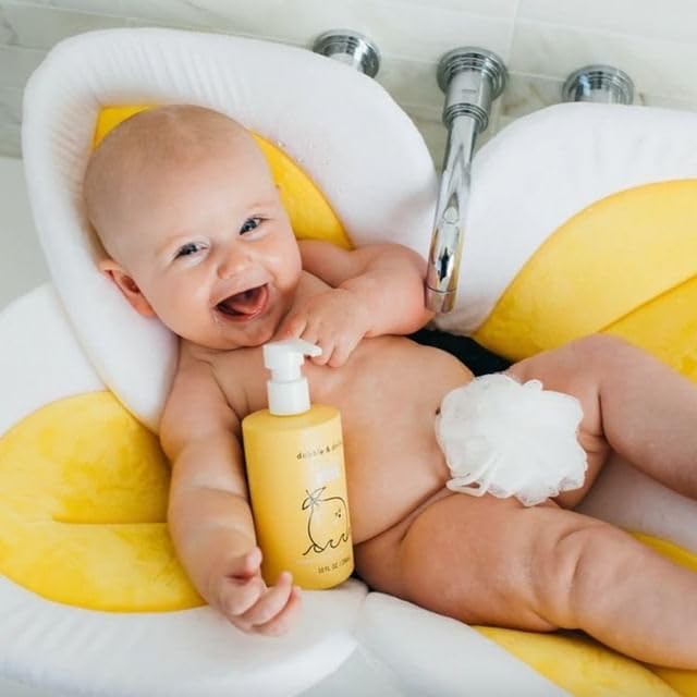 Dabble & Dollop Lemon Body Wash & Shampoo – 3-in-1 Natural Bubble Bath for Kids, No Parabens or Sulfates, Vegan, Gluten-Free, Tear-Free (10oz, Pack of 2)
