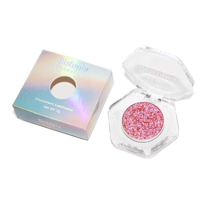 Chameleon Eyeshadow Collection, 14 Shades, Glitter Pressed Powder, Iridescent Shimmer Colors. (Oriel)