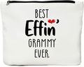 JIUWEIHU Best Effin Grammy ever Grammy Gift, Grandma Gifts, Funny Grandma Birthday Gifts, New Grandma Announcement Idea New Grandma Gift- Best Effin?Gigi Ever Makeup Bag for Mothers Day Gifts