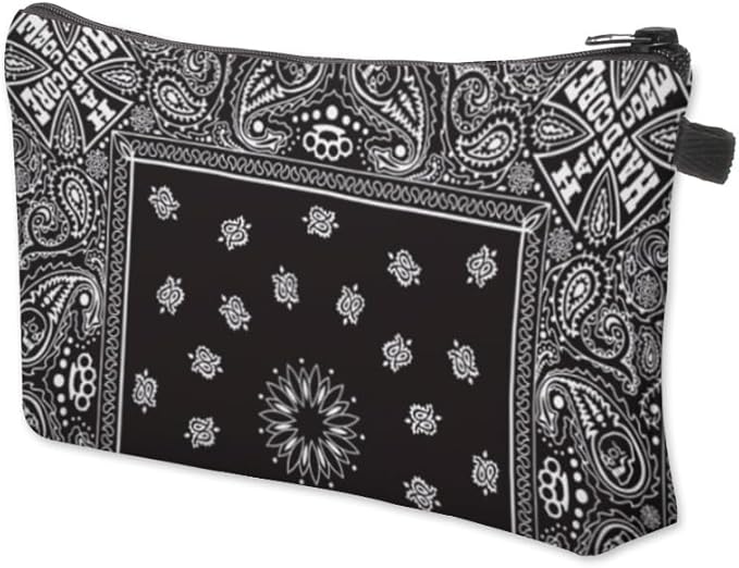 Small Makeup Bag Cosmetic Bag for Women, Pretty Design Organizer Case with Zipper Closure, Lightweight and Water-Resistant Make Up Bag - 8.65"x 5.35" x 7.08"（Mandala Flowers）