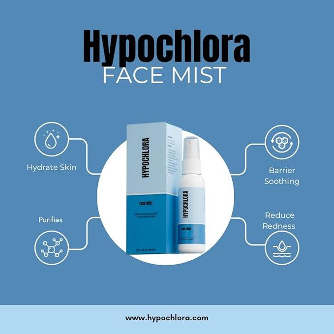 Hypochlorous Acid Face Mist – Gentle Facial Spray for Hydration & Soothing, Alcohol-Free Daily Skincare Refreshing Mist, Sensitive Skin Safe, 4 fl oz
