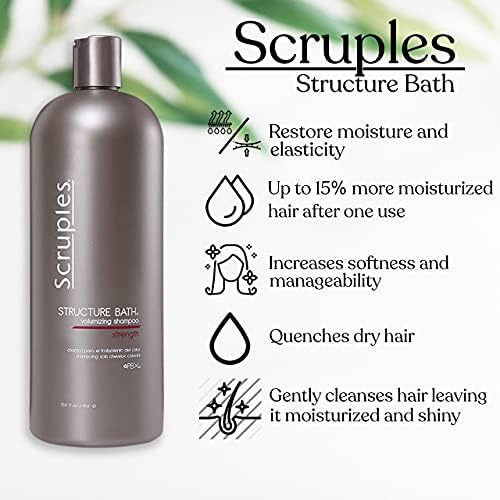 Scruples Structure Bath Volumizing Shampoo - Professional Grade Hair Care - Sulfate Free, Keratin Infused, Moisturizing and Volume Boosting for Fine and Damaged Hair (33.8 oz)