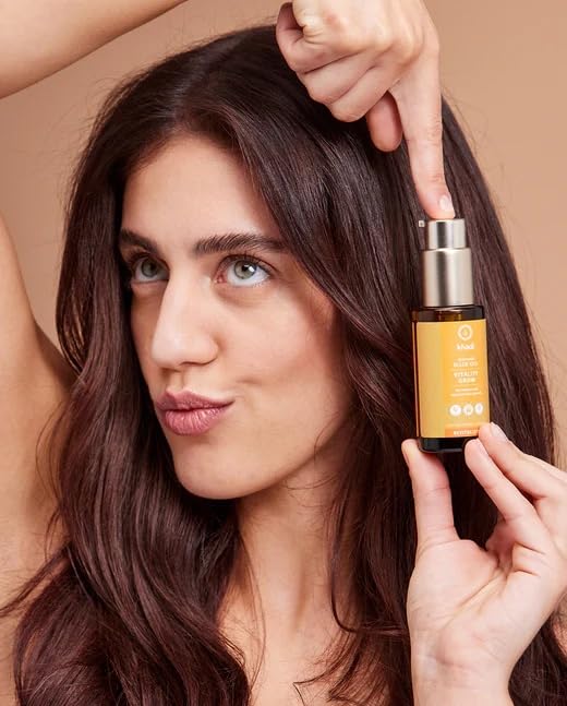 khadi VitalityGrow Hair Oil - Rosemary for more volume & hair growth - against hair loss - 100% natural, herbal, vegan & silicone-free - 1.69 fl oz