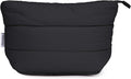 Narwey Small Makeup Bag for Travel Women Girl, Puffer Cosmetic Bag Makeup Pouch for Purse with Zipper, Cute Puffy Make Up Organizer Bags, Travel Toiletry Bag Toiletries (Black)