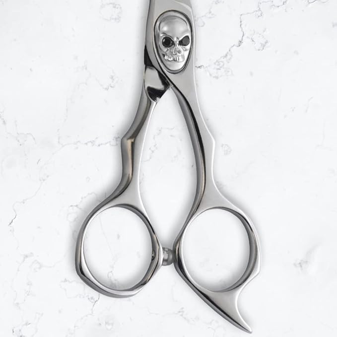 Saki Tachi Skull Screw Barber Shears/Scissors - 6 Inch Professional Barber Hair Scissors for Men - Japanese Steel