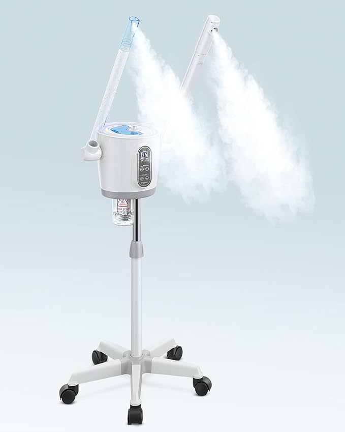 Kingsteam 2 in 1 Hot and Cold Facial Steamer, 30 Min Timer, Ionic Facial Steamer for Home, Esthetician, Professional Nano Water Mist with Large Water Volume for Beauty Salons - Ozone Facial Sprayer