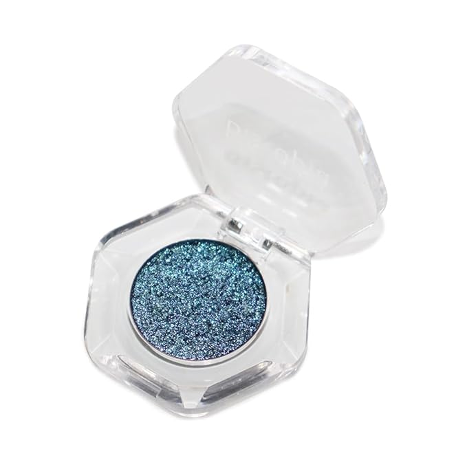 Chameleon Eyeshadow Collection, 14 Shades, Glitter Pressed Powder, Iridescent Shimmer Colors. (Blue Aurora)
