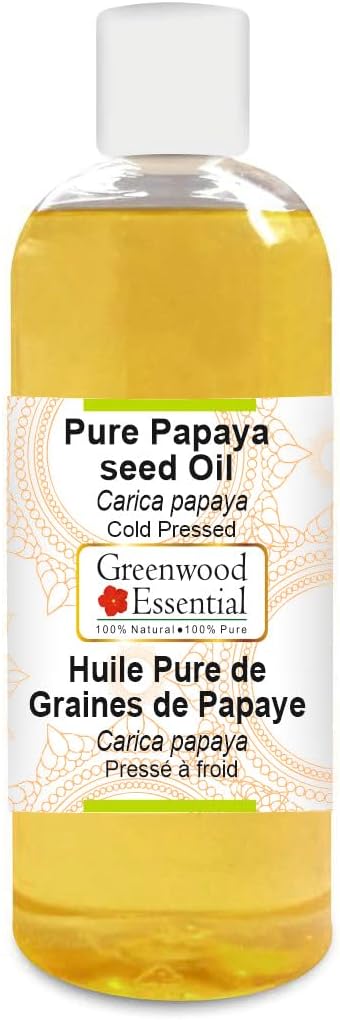 Greenwood Essential Pure Papaya seed Oil (Carica papaya) Cold Pressed 200ml (6.76 oz)