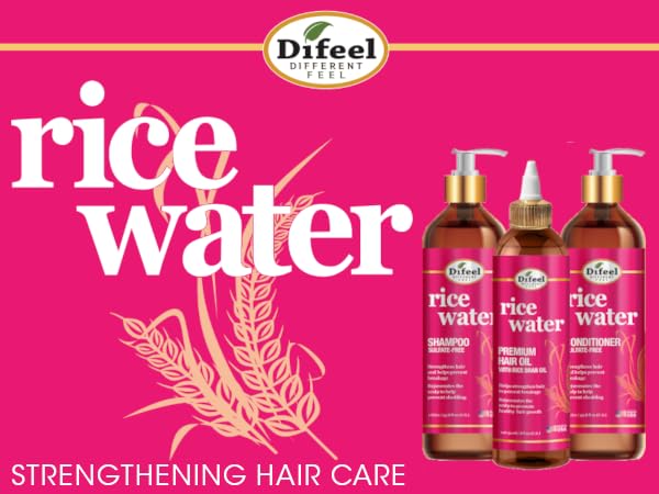Difeel Rice Water Conditioner 33.8 oz. - Strengthening, Sulfate Free Natural Hair Conditioner
