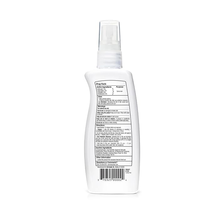 BU SPF 30 Sunscreen Spray for Face and Body, Non Aerosol Spray, Clear WOWmist, TSA Travel Size Sunblock, Oil Free and Water Resistant for Sensitive Skin, Natural Citrus 3.3 oz