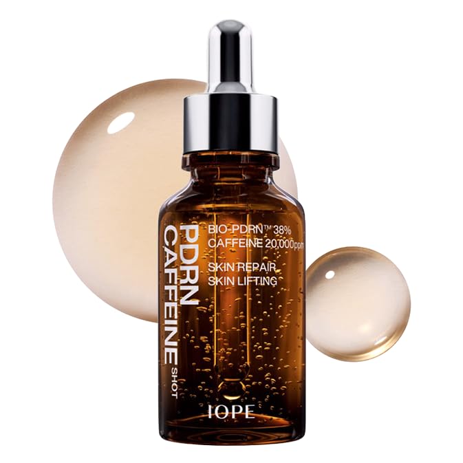 IOPE BIO-PDRN Caffeine Shot Serum | 38% Plant-Based Vegan PDRN & 20,000ppm Caffeine & Niacinamide in a Bottle, Plumping Skin, Intense Lifting and Firming, Korean Skincare, 1.01 Fl Oz
