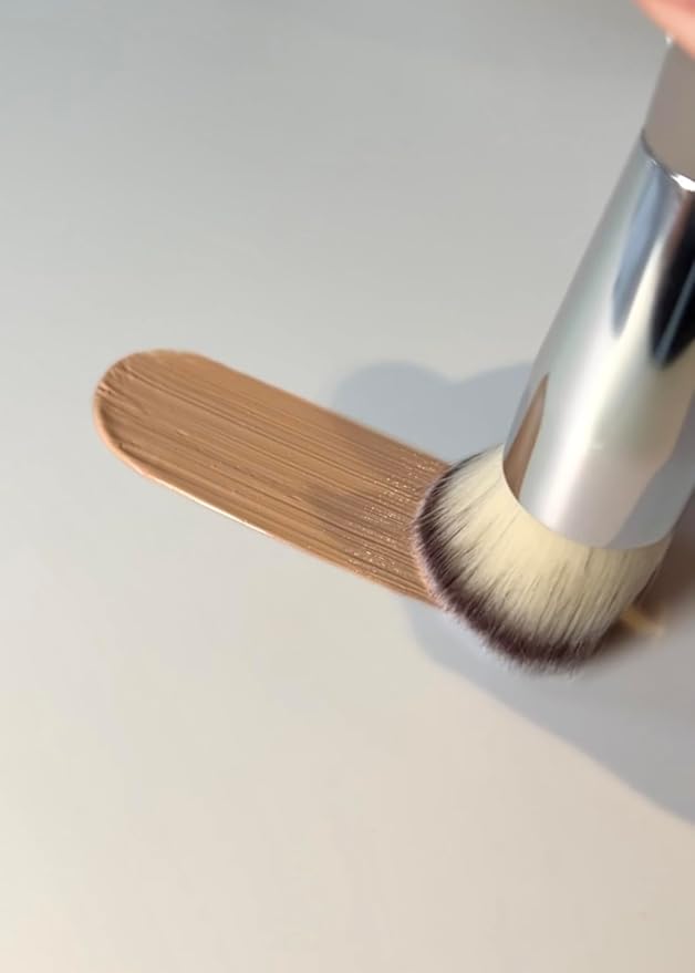 Sandstone Scandinavia Soft Collection Makeup Brush - Professional Premium Flat top Foundation brush for applying and blending liquid foundation. Ultra soft bristles. Vegan brush for all skin types