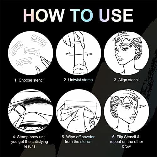 Eyebrow Stamp Stencil Kit - 24PCS Eyebrow Stencils for Perfect Brow, Eyebrow Stamp Long-lasting Waterproof & Smudge-Proof, Eyebrow Kit with Eyebrow Brush for Thin & Thick Brow (Blonde)