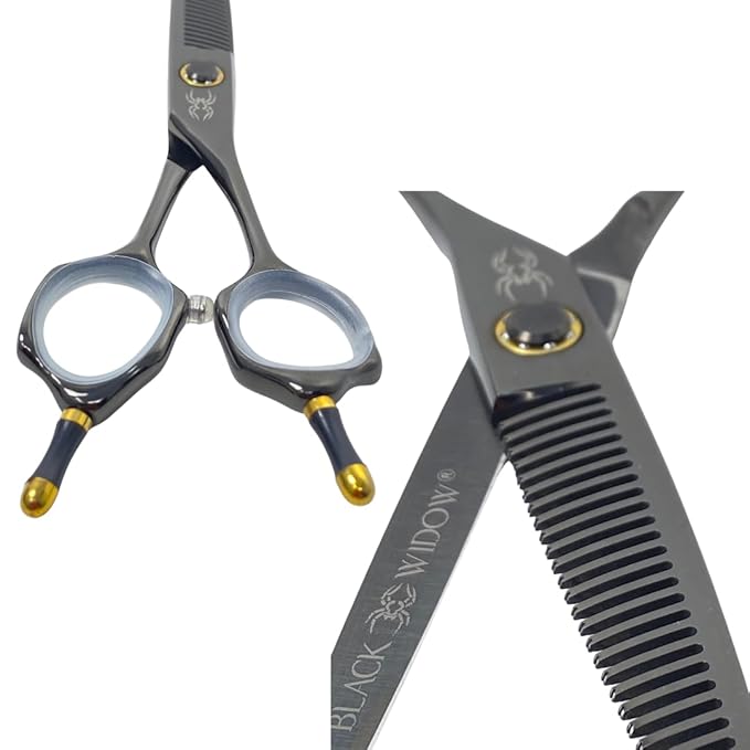 Dos Manos HIGH-END Razor Edge Series Barber Blending Hair Scissors - Japanese Stainless Steel Salon Scissors 6" Overall Length - Fine Adjustment Tension Screw