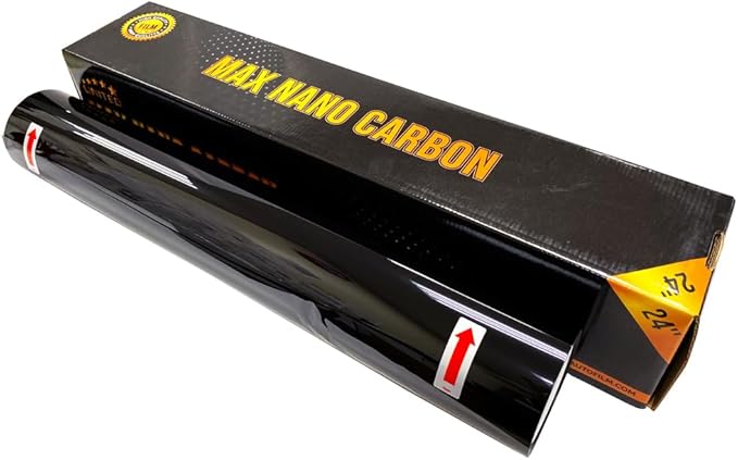 United Window Tint Car Film 24" in x 100'Ft MAX Nano Carbon Film 2Ply 15% VLT - Clear Polyester Privacy Window Tint Blocks UV/IR Rays, Heat & Glare- Laminate Adhesive with Lifetime Color Stability…
