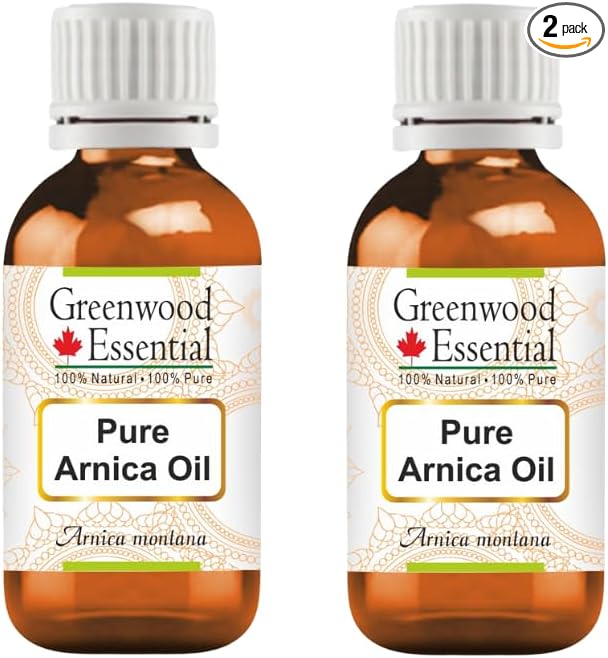 Greenwood Essential Pure Arnica Oil (Arnica Montana) (Pack of Two) 50ml X 2 (3.38 oz)