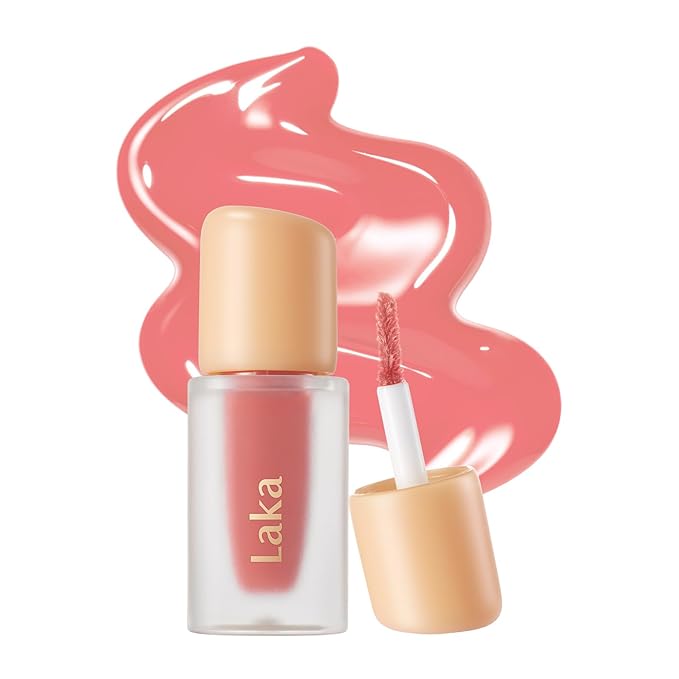 Laka Fruity Glam Lip Tint Mini, Glowing Lip Stain with Wide Color Spectrum, Hydrating & Lightweight Texture, Long-Lasting Bold Stain, Non-Sticky, Vegan, K-Beauty (#126 Lucy)