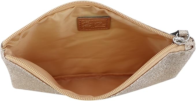 Celestial Glitter Makeup Pouch – Six Stunning Shades - Festive Cosmetic Bag (Solar Gold)