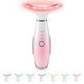 7 Color Neck Face Massager - Facial Massager Tool for Skin Care at Home, Vibrating Face Massager with Thermals, Pink