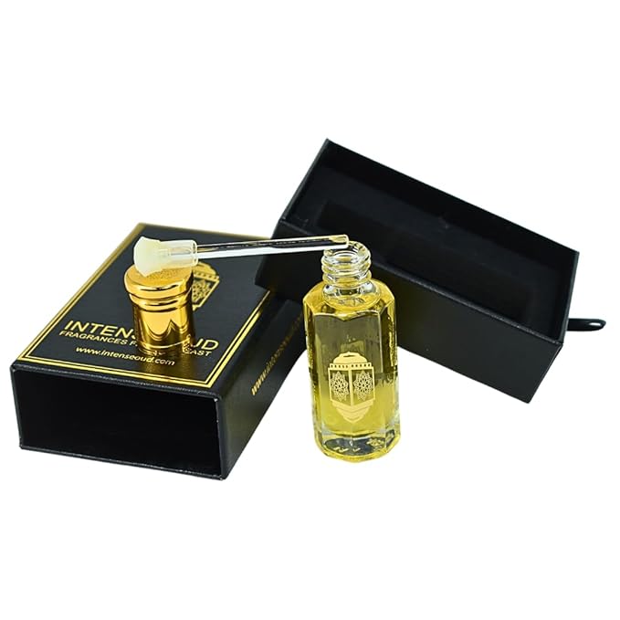 INTENSE OUD Boss Arabian Perfume Oil for Men, Long Lasting Alcohol-Free Concentrated Fragrance, 12ml (0.40 oz) in Black Gift Box, Maninka & Vanilla Notes