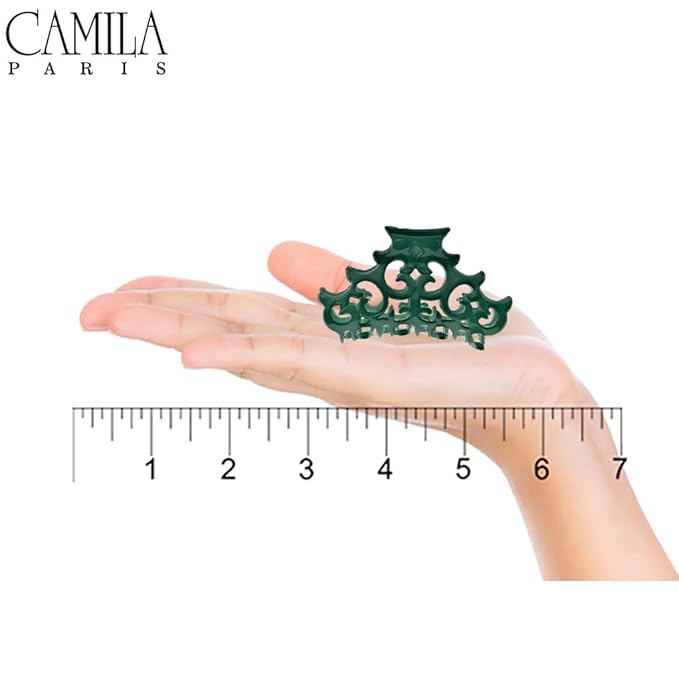 Camila Paris CP2907 French Hair Clip for Women, Green, Girls Hair Claw Clips Jaw Fashion Durable and Styling Hair Accessories for Women, Strong Hold No Slip Grip, Made in France