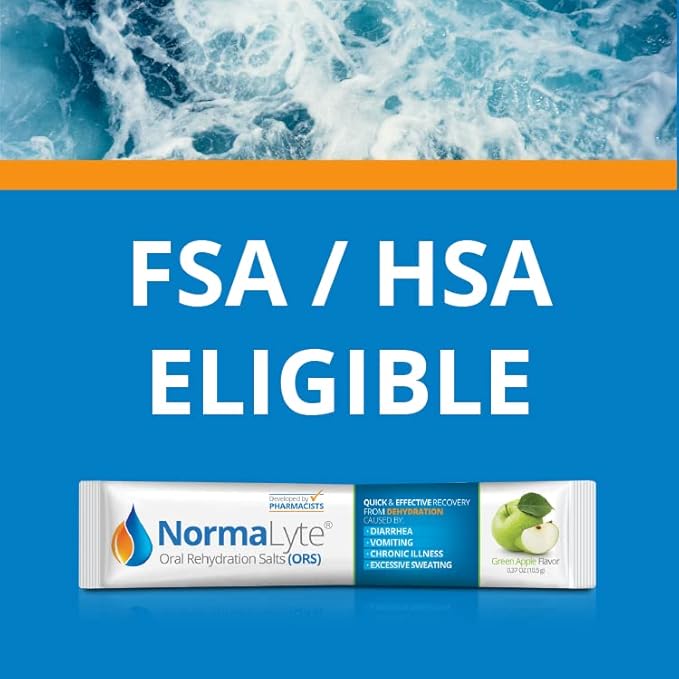NormaLyte Apple - FSA Eligible Electrolyte Powder Packets | Clinically Studied Electrolyte Drink Mix | 6 Count Effective Hydration Sticks