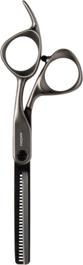 Fromm Invent 5.75" 28 Tooth Thinning Shears for Haircutting Wet and Dry Hair, Polished Silver Japanese Steel Scissors with Semi-Convex Blades and Microserrated Thinning Teeth