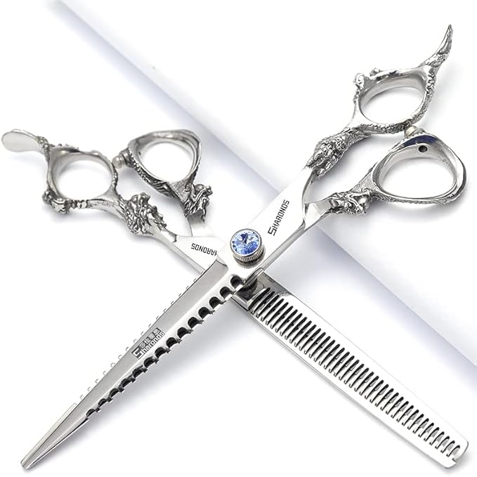 Professional Japanese Hairdressing Scissors - Slim Design, 7 Inch, 2 Pieces (Men & Women)