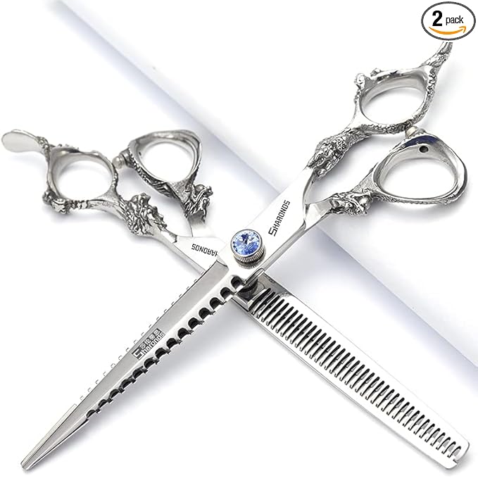 6/7/8/9 inch Professional Hair Cutting Thinning Scissors Barber Shears Hairdressing Salon Set (7-inch 2pc-A)