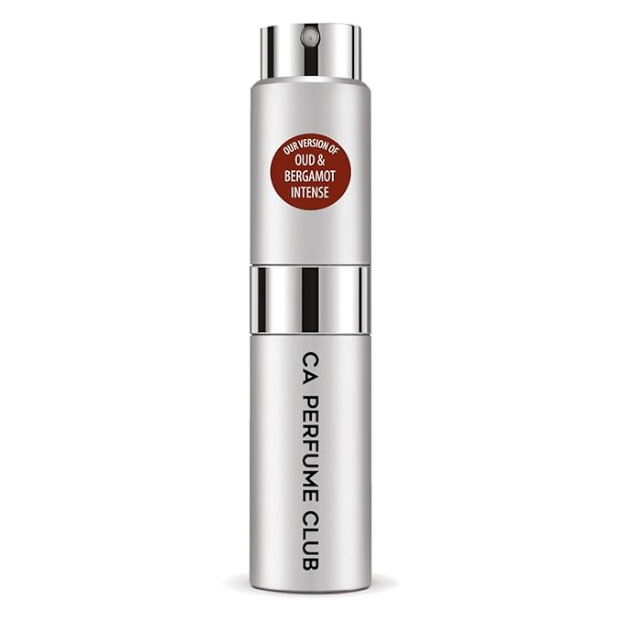 CA Perfume Impression of J. Mlon Oud & Bergamot Intense For Women & Men Replica Version Fragrance Dupes Concentrated Long Lasting Eau de Parfum Spray Refillable Atomizer Bottle 0.27 Fl Oz/8ml-X1