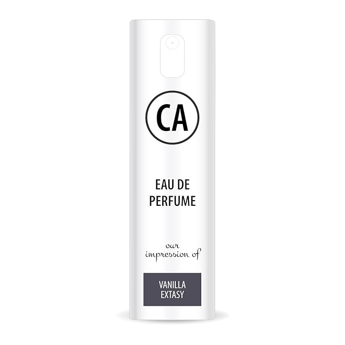 CA Perfume Impression of Vanilla Extasy for Women Eau De Parfum Amber Vanilla Scent Long Lasting Perfumes for Women Travel Size TSA Ready for Day and Night Wear 0.33 Fl Oz 10ml