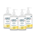 Kirk's Hydrating Hand Wash - Made with Coconut Oil and Aloe Vera, With Odor Neutralizing Technology To Help Eliminate Odors, Non-GMO, Vegan, Lemon & Eucalyptus, 12 Fl Oz. 4 pack