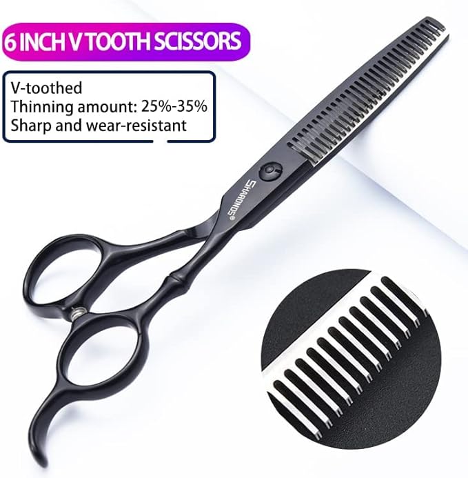 6/7 Inch Hairdressing Scissors Set Barber Shop Hair Scissors Styling Tools (6-inch 4pc)