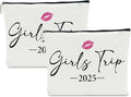 2 PCS Girls Trip Gifts Favors 2025 Girls Weekend Gifts for Women Bestie Gifts Friend Gifts Girls Trip Favors for Sister Her Daughter Friendship Holiday Vacation Makeup Bag Weekend Bags for Women