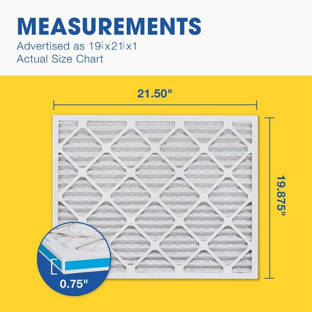 Aerostar 19.875x21.5x1 MERV 8-12 Count - High Efficiency Pleated HVAC, Furnace & Air Conditioner Filters - Removes Dust, Lint, Mold & Allergy-Causing Pollen