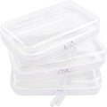 3pcs Clear Hard Shell Zipper Case, Transparent Hard Plastic Zipper Pouches, Portable Travel Organizer, Clear Toiletry Bag, Craft and Arts Organizer, Toy Storage Bins, Stackable Hard Side Plastic Case