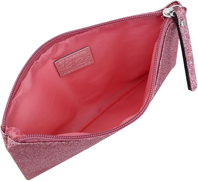 Celestial Glitter Makeup Pouch – Six Stunning Shades - Festive Cosmetic Bag (Starlit Rose)