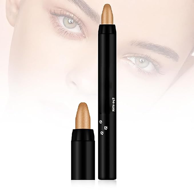 Eyeshadow Shimmer Stick, 16 Color Highlighter Eyeshadows Pencil Waterproof Glitter Eye Shadow Eyeliner Pen, Waterproof Eyeshadows Shimmer Stick Long Lasting Brightener Eyeshadow (06 Desert)