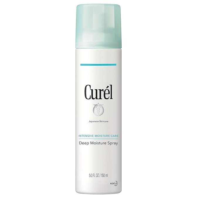 Curel Japanese Skin Care Deep Moisture Spray, Facial Lotion for Dry, Sensitive Skin, with Ceramides, Face and Body Moisturizer, pH Balanced, Fragrance & Alcohol Free Lotion, Setting Spray, 5 Fl Oz