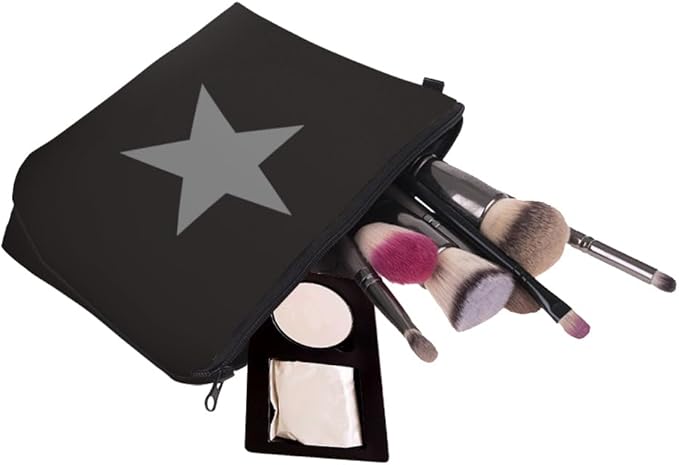 Small Makeup Bag Cosmetic Bag for Women, Pretty Design Organizer Case with Zipper Closure, Lightweight and Water-Resistant Make Up Bag - 8.65"x 5.35" x 7.08"（Pentagram）