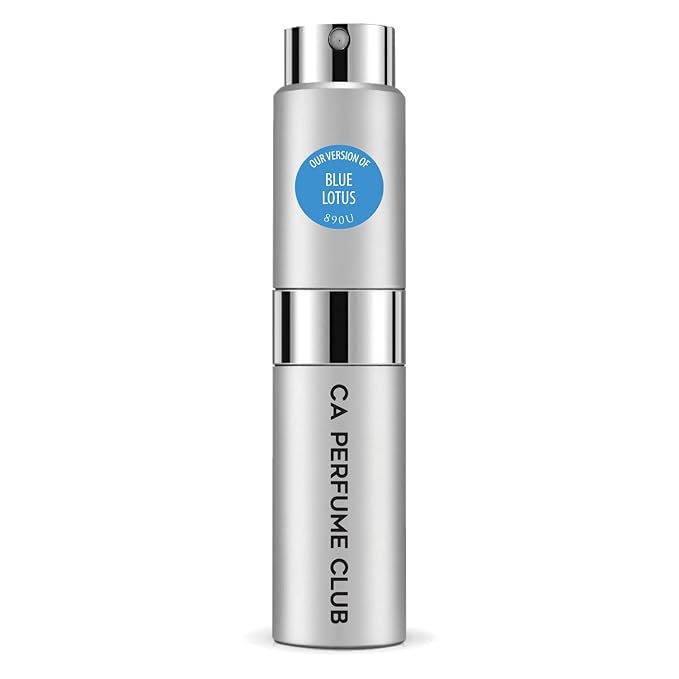 CA Perfume Originals Blue Lotus for Women and Men Musk Scent Long Lasting Unisex Fragrance Eau De Parfum Travel Size Refillable Atomizer Spray 0.27 Fl Oz 8ml