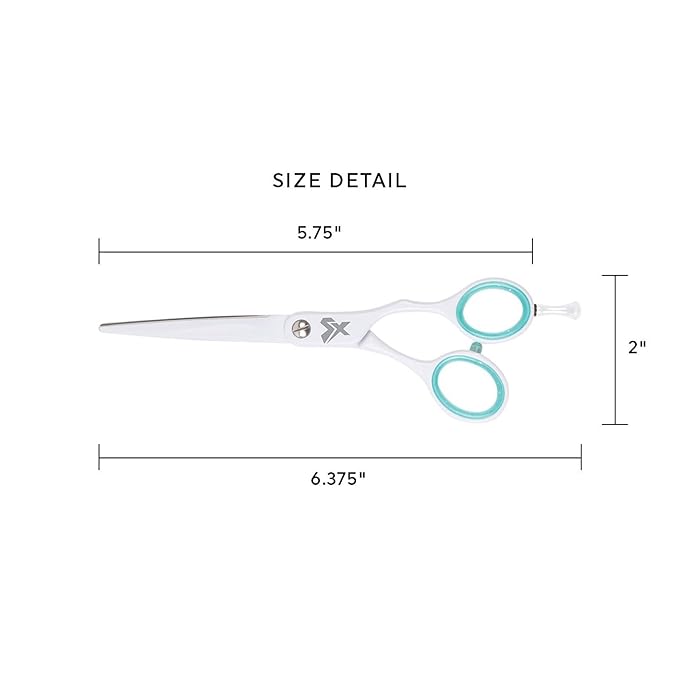 Cricket Shear Xpressions 5.75" Professional Hair Cutting Scissors - Barber Scissors, Japanese Stainless Steel, Comfort Silencer, Ideal for Stylists and Home Use, Minty Fresh