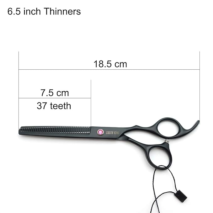7.0 Inches Professional hair cutting thinning scissors set with razor (Black)