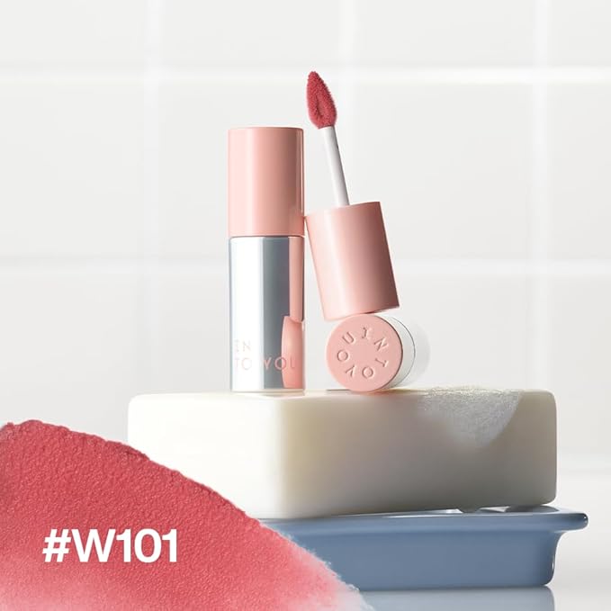 INTO YOU Airy Moisture Lipstick for Women, Long Lasting Matte Finish Lip Mud, High Pigment Color Lip Makeup, Hydrating Lightweight Mousse Texture for Women, W101 Sugar Melon