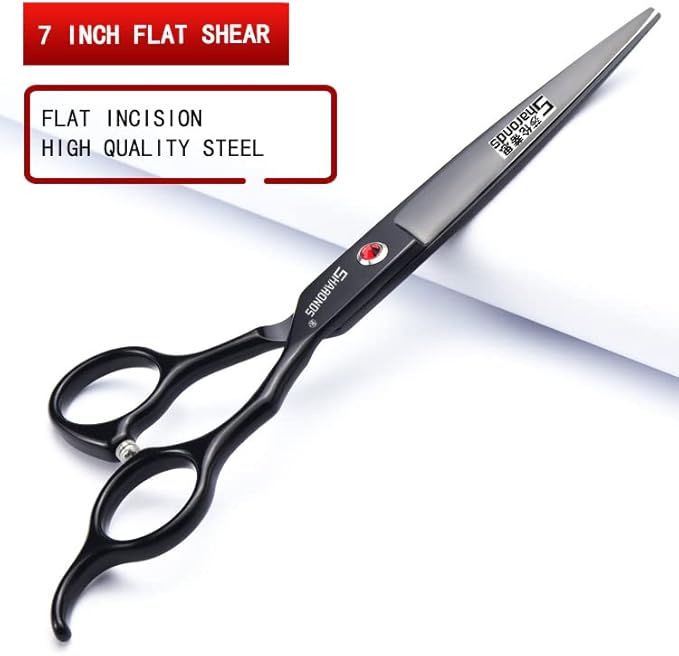 SHARONDS 6/7 Inch Professional 440C Hair Cutting Scissor Salon Hairdressing Thinning Shears Perfect for Barber and Home Use (7 in 3pc)