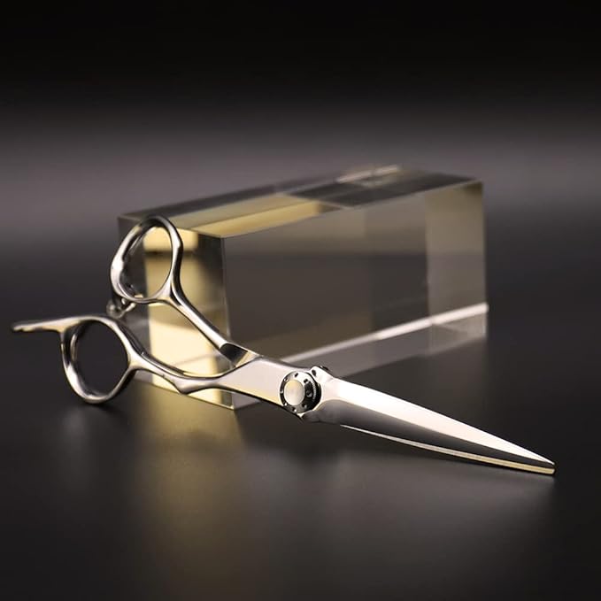 AOLANDUO Barber Scissors 6" – VG10 Steel Professional Mens Scissors for Grooming Hair, Barber Profesional Hair Cutting Shears, Ergonomic Handle, Ultra-Smooth Bearing, Care Kit Included, 1 Count